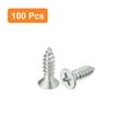 thumbnail image 3 of Uxcell #8x5/8" Wood Screws, 100 Pack Flat Head Phillips Self Tapping Screws 304 Stainless Steel Metal Screws, 3 of 5