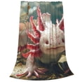 thumbnail image 2 of Fuzoiu Colorful Axolotl Underwater Print Ultra-Soft Micro Fleece Blanket,All Seasons Flannel Throw, Lightweight Blanket for Bed, Sofa, Couch, Movie Night, Camping, and Travel-60"x50", 2 of 7
