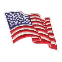 12 pieces 2" Custom Activity Scouts Applique Fun Patches - Wavy US Flag/White 2 X 2