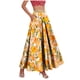 thumbnail image 3 of TaTaai Women's High Waist Boho Pattern Maxi Skirt Elastic A-Line Long Skirt Ruffle Hem with Side Pockets for Daily Casual and Travel Gift, 3 of 9