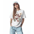 thumbnail image 2 of Boho Flowers Butterfly Womens T Shirts Short Sleeve Cotton Crewneck T-Shirt Graphic Tees, Casual Tops Tshirt for Women Teen Girls, 2 of 7