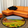 thumbnail image 4 of FREEAM Kids Round Nursery Area Rug 5 ft Colorful Sunflowers Oil Painting Non Slip Play Mats for Kids Boys Girls Playing Room Living Room, 4 of 6