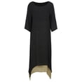 thumbnail image 3 of Nuevo Vestido Vintage Femenino Dobladillo Irregular Hem Casual Boho Suelto Largo Maxi Vestidos Tomshoo Negro/XL, 3 of 7