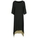 thumbnail image 3 of Nuevo Vestido Vintage Femenino Dobladillo Irregular Hem Casual Boho Suelto Largo Maxi Vestidos Tomshoo Negro/XL, 3 of 7