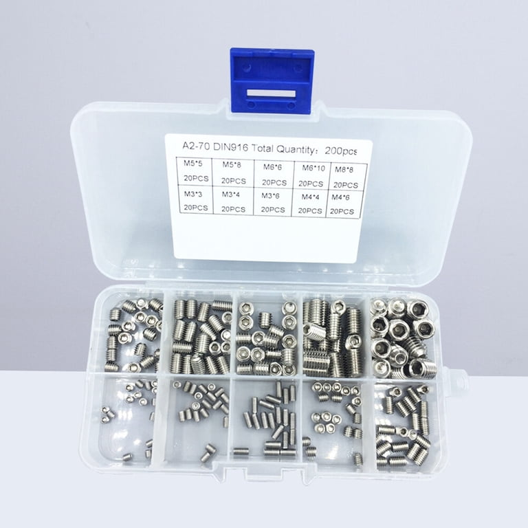 M2 Screws Glarks 200-Piece Allen Head Set Screw Kit - M3 M4 M5 M6 M8 ...