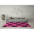 thumbnail image 3 of Ahgly Company Indoor Round Checkered Pink Modern Area Rugs, 7' Round, 3 of 4