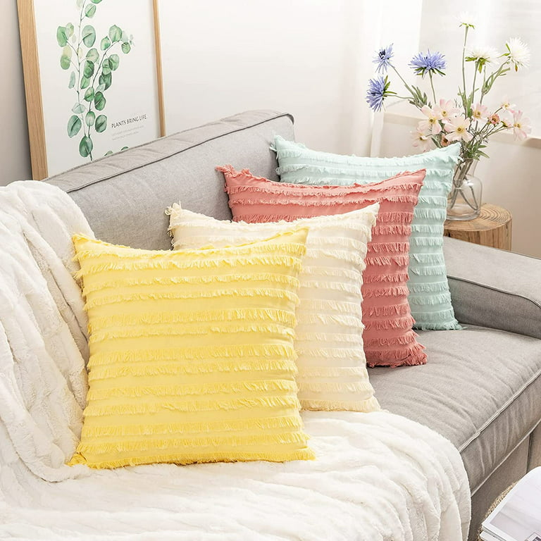 Mustard Yellow Grey White Striped Lumbar Pillows Linen Textured Tufted  Woven Designer Fabric 16x24 Couch , Bed Decor Pillow Cover 