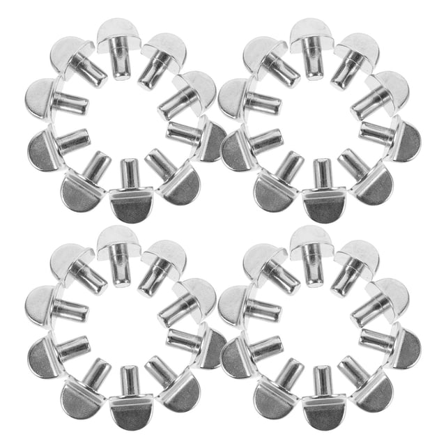 HEALEEP 50Pcs Glass Shelf Bracket Peg Zinc Alloy Silver L shaped Simple Design for Home Improvement