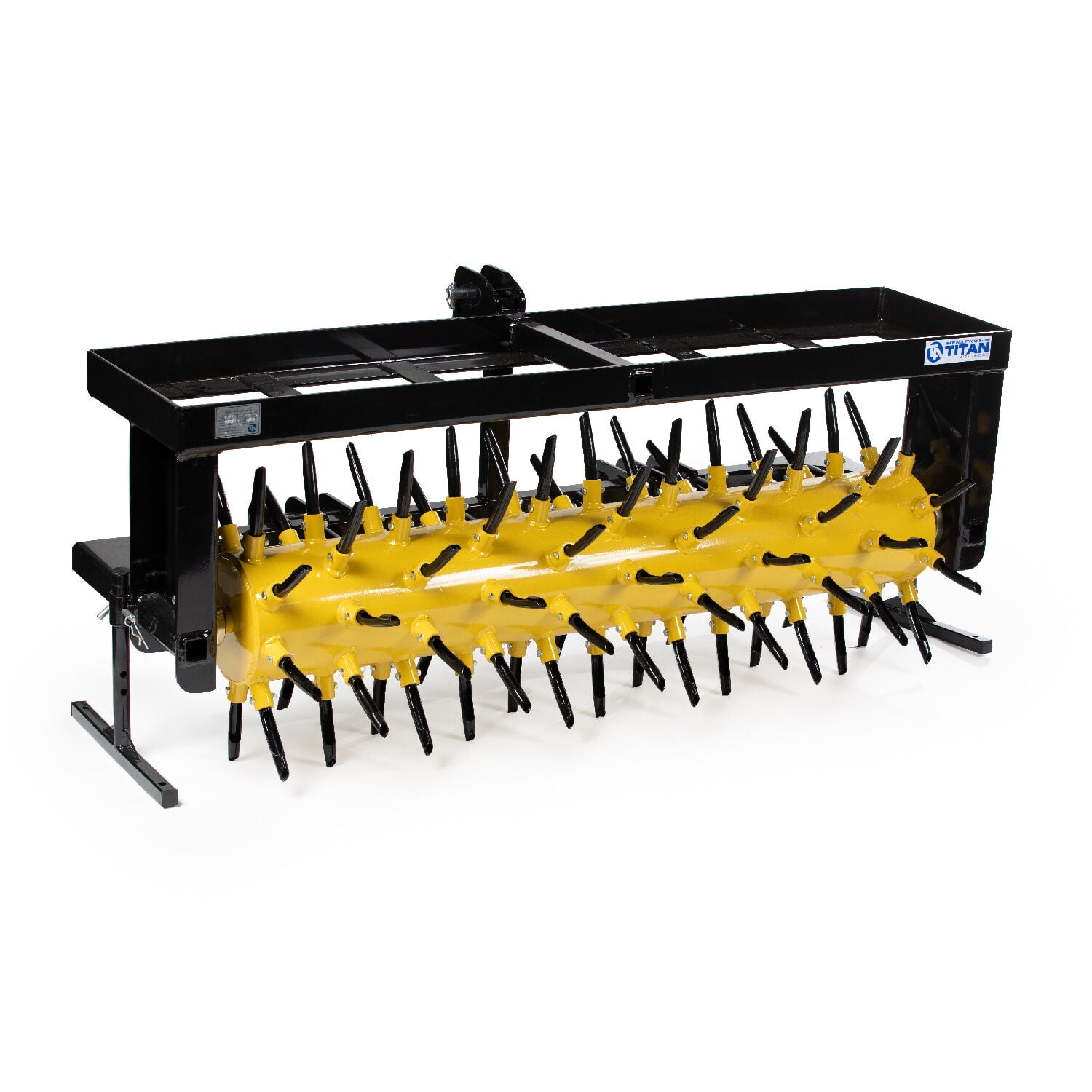 Titan Attachments 62" 3 Point Drum Filled Plug Aerator Fits Cat 1 And 2