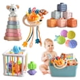 thumbnail image 1 of Set de juguetes para bebés imireux Montessori de 6 a 18 meses con caja de almacenamiento, 1 of 7