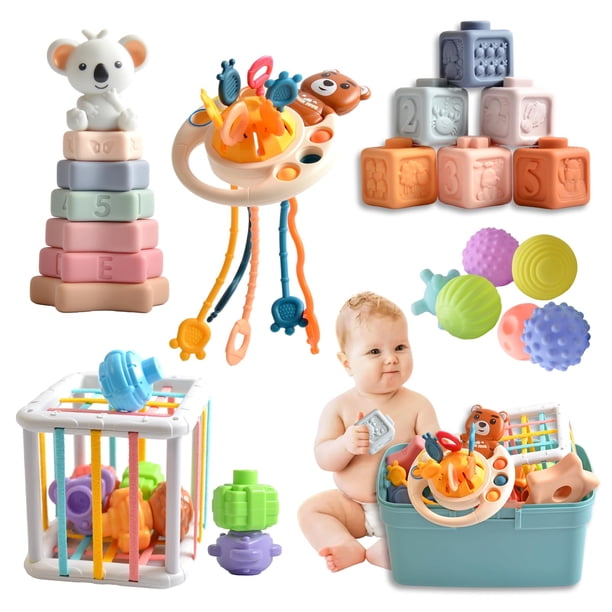 Set de juguetes para bebés imireux Montessori de 6 a 18 meses con caja de almacenamiento