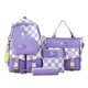 thumbnail image 1 of 4Pcs Set Women Backpack Harajuku Laptop Canvas School Bags College Student Book Bag Rucksack For Teenage Girls Kawaii Backpack, 1 of 4