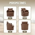 thumbnail image 6 of Villeston Swivel Accent Chair,Modern Comfortable Chair for Living Room Bedroom,Brown PU, 6 of 7