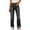 Black, variant on Women's Irregular Waistband Denim Jeans, Elastic Stretch Retro Streetwear Straight Leg Pants, Casual Distressed Jeans for Women, Unisex Baggy Trousers Black L