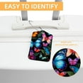 thumbnail image 3 of Square PU Leather Luggage Tags - 2 Pack with Privacy Cover and Stainless Steel Ring - Suitable for Travel, Backpack, Handbag - Suitcase Tags, Travel Tag Butterfly, 3 of 7