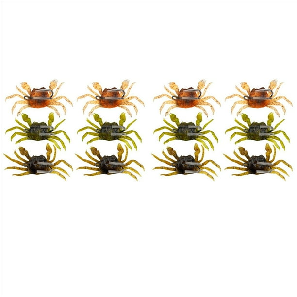 12 Uds. Señuelo de Cangrejo Cranka, Cebo de Cangrejo, Señuelo Suave de Cangrejo Simulado 3D con Dobles Afilados para Accesorios de Pesca, Herramientas