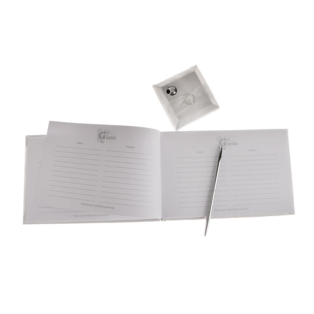 Favor bolígrafo y soporte para libro de invitados satinado adornado imitación Colco Pluma del libro de invitados