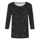 thumbnail image 5 of Tejiojio Women's Sequin Top Round Neck 3/4 Sleeves Sparkly Casual Party Blouse S-2XL, 5 of 5