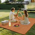 thumbnail image 4 of Burnt Orange Burlap Texture Outdoor Rug 6x9 Ft - Reversible Patio Rug Outdoor Camping Rugs, Farmhouse Vintage Orange Washable Indoor Outdoor Area Rugs, Non-Slip Outdoor Carpet Runner for Deck/Porch, 4 of 8