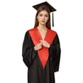 thumbnail image 4 of HNMKIU Adult Graduation V Shaped Scarf&nbsp;Ceremonial Ribbon Satin Solid Color Shawl For Red,One Size, 4 of 5