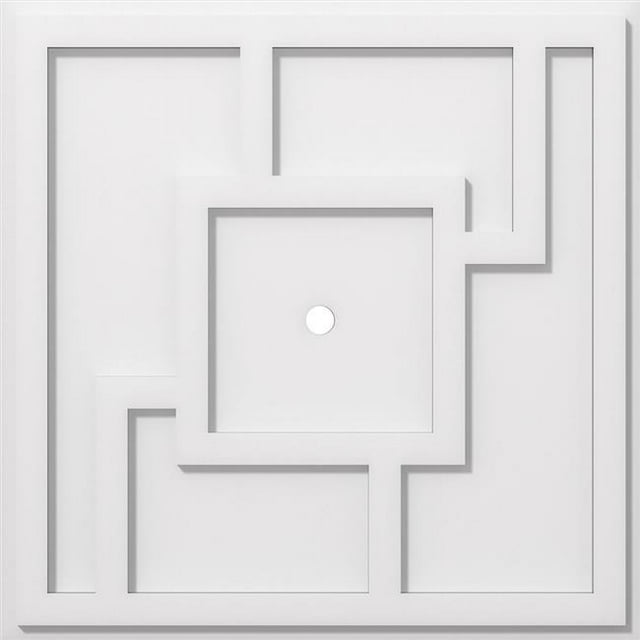Ekena Millwork CMP22KX-01000 22 in. OD x 1 in. ID Square Knox Architectural Grade PVC Contemporary Ceiling Medallion