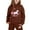 Z1-Brown, variant on Girls Print Hooded Crop Top and Sweatpants Two Piece Outfits Kids Casual Jogger Set
