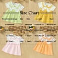 thumbnail image 3 of qolati Girl Summer Dresses Ruffle Short Sleeve Crew Neck Playwear Sundress Flower Print Swing Birthday Party Casual Cotton Dresses 0-3 Years, 3 of 3