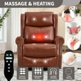 thumbnail image 3 of 360° Swivel Recliner Chair Rocker with Massage and Heating for Elderly, Genuine Leather Lounge Single Sofa with Adjustable Footrest and Backrest, Red, 3 of 7