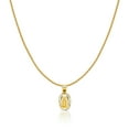 thumbnail image 1 of Ioka-14K Yellow Gold Diamond Cut Our Lady of Guadalupe Stamp Charm Pendant with 0.9mm Wheat Chain Necklace - 24", 1 of 4