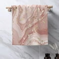 thumbnail image 4 of Hand Towels Set of 2 Gold Marble Hand Towels for Bathroom Soft Absorbent Decorative Hand Bath Towels Dish Towels for Kitchen Sports Gym Yoga Home Decor 14 x 28 in, 4 of 6