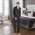 thumbnail image 6 of FELEMO Men's Silk Pajama Set Casual Long Sleeve Satin Pajamas Sleepwear, 6 of 6
