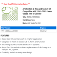 thumbnail image 2 of A/C System O-Ring and Gasket Kit - Compatible with 1994 - 2005 GS300 3.0L 6-Cylinder 1995 1996 1997 1998 1999 2000 2001 2002 2003 2004, 2 of 2