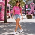 thumbnail image 6 of DEXIO Breast Cancer Awareness T-Shirt for Women Cancer Survivor Awareness Graphic Tee Short Sleeve Tops Pink XL, 6 of 13