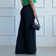 thumbnail image 2 of Pantalones largos Nikou mujer color puro pierna ancha funcionalidad versátil, 2 of 6