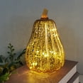 thumbnail image 4 of PALIFEUR Glass Pumpkin with Lights, Glass Light up Pumpkin Lights, 7.6 x 5.5 Inch Lighted Glass Pumpkins for Fall Halloween Thanksgiving Decorations Battery Operated, Fall Decoration for Home, 4 of 9