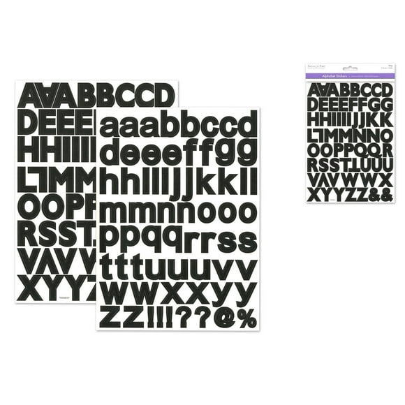 Alphabet-Number Scrapbook Stickers: 1 3/16" Alpha x 126 -2 sheets