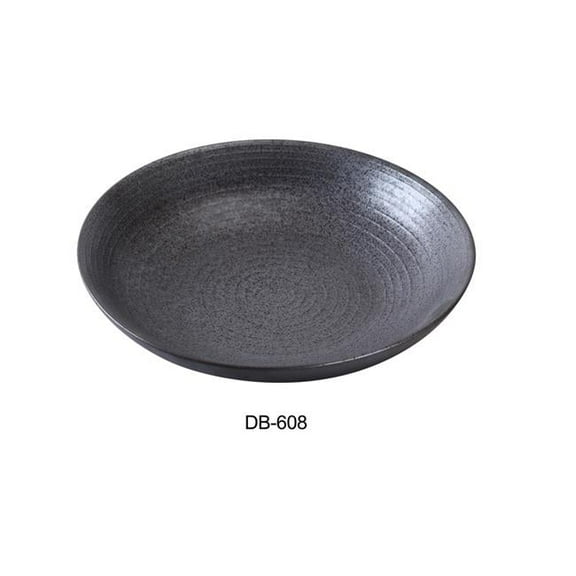 Yanco DB-608 8 in. Diamond Black Collection Salad & Soup Bowl, Matte Glaze - 20 oz - Pack of 24