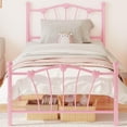 thumbnail image 2 of EastVita Twin Size Metal Bed Frame with Iron-Art Sweet Heart Headboard & Footboard for Under Bed Storage, No Box Spring ,Modern Style, 2 of 7
