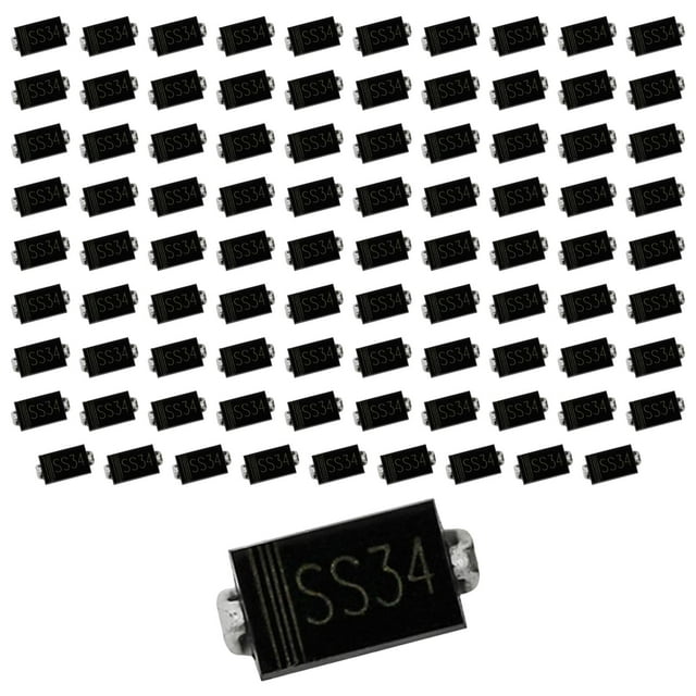 100 Uds 1N5822 SMA SS34 SMD Diodo Surtido Componentes Electrónicos shamjiam Diodo Schottky