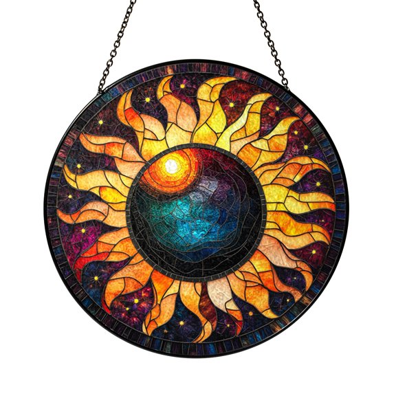 Solar Eclipse Acrylic Window Hanging Astronomy Inspired Home Decor