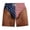 Brown, variant on Men's Funny American Flag Swim Trunks with Fake Hairy Legs Print, Patriotic USA Beach Shorts