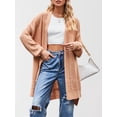 thumbnail image 4 of Long Cardigan Sweaters for Women Fall Trendy Oversized Open Front Winter Coat Orange Color L, 4 of 9