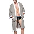thumbnail image 1 of SURJDE Men's Waffle Kimono Robe Cotton Lightweight Nightgowns Bathrobe Sleepwear, 1 of 6