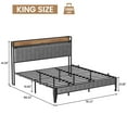 thumbnail image 3 of TROPOW King Size Bed Frame,Wood Headboard/Footboard, Storage Space and Adjustable Led Light, King Size Bed with Charging Station/Port, No Box Spring Needed, Gray, 3 of 10