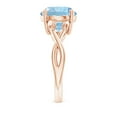 thumbnail image 3 of Angara Natural 3.2 Ct. Aquamarine Solitaire Ring in 14K Rose Gold for Women (Ring Size: 6), 3 of 10