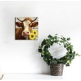 thumbnail image 2 of HOMICOZI Cow Pictures Wall Decor Country Farmhouse Canvas Wall Art Rustic Sunflower Bathroom Decor Framed Artwork Paintings for Wall Decorations for Bedroom Office Kitchen Living Room 16 X16in, 2 of 4