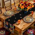 thumbnail image 2 of Day of The Dead Table Runner Sugar Skull Dining Table Decor Seasonal Mexcio Dia De Los Muertos Kitchen Dining Table Decoration for Home Party (Day of The Dead, 13.8x71 Inch), 2 of 6