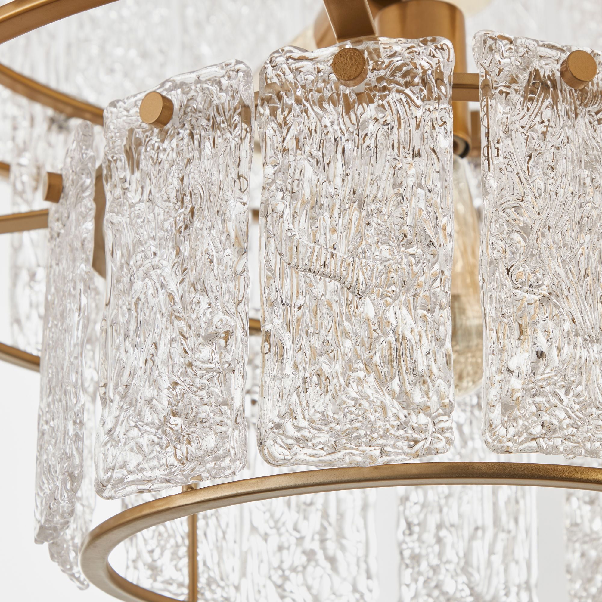 KAWOTI Glass Chandelier 8-light Gold Chandelier Lighting Fixture for Dining Room,  Foyer, Living Room