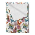 thumbnail image 2 of Butterfly Soft Flannel Fleece Throw Blanket, Flying Butterflies with Floral Elements Vivid Color Palette Wildflowers Retro, Cozy Plush for Indoor and Outdoor Use, 60" x 80", Multicolor, by Ambesonne, 2 of 5