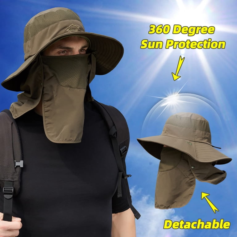 Sun Hats for Men, UPF 50+ UV Protection Caps with Drawstring  display picture 3